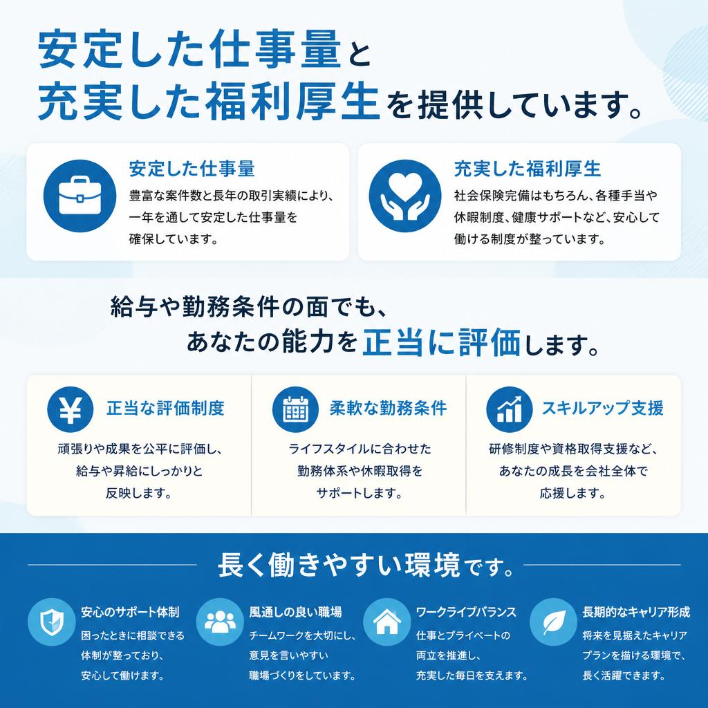 充実した福利厚生と待遇